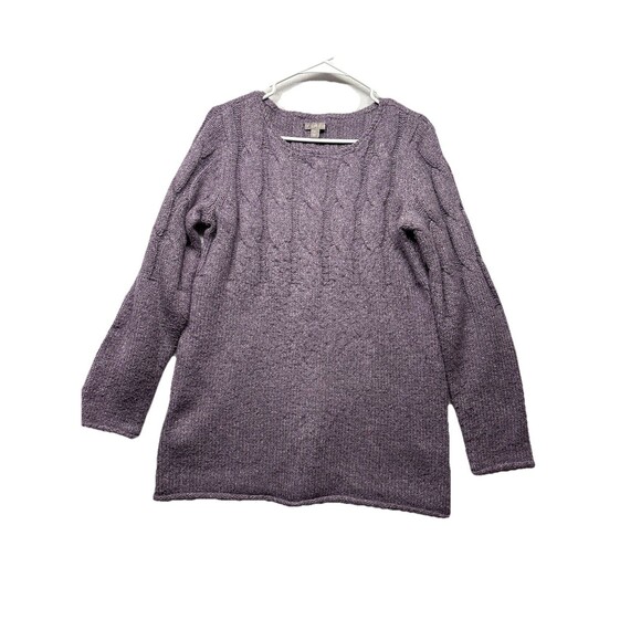 J Jill Sweater Womens Small Purple Cable Knit Heavyweight Pullover Long Sleeve - Picture 1 of 4